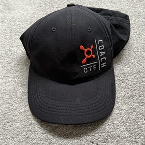 Black Coach OTF Cap with Orange Logo